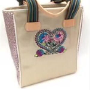 Consuela Char Chica Tote with Floral Heart Embroidery